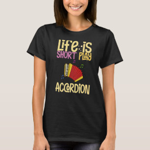 T-shirt Accordion Music Instrument Player Débutant Leçon