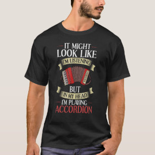 T-shirt Accordion Music Instrument Player Débutant Leçon