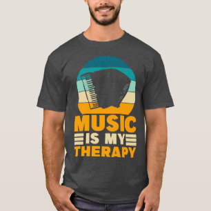T-shirt Accordion Music Is my Therapy Funny Music Lover Ac