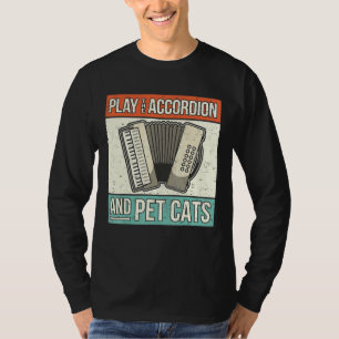 T-shirt Accordioniste Accordion Lecteur Chat Propriétaire 
