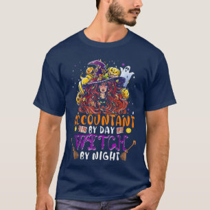 T-shirt Accountant by day witch by night funny witch scary