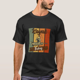 T-shirt Accro au kayak de pêche Rétro Vintage Aventure de