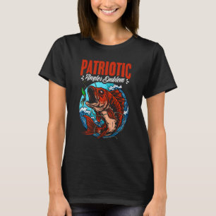 T-shirt Accro au patriotisme Drapeau américain Pêche Poiss