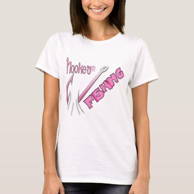 T-shirt Accroché À La Pêche Crochet Rose (Devant)