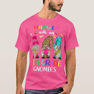 T-shirt Accroché à mes Gnomes de 4e année Mignon Trois Gno