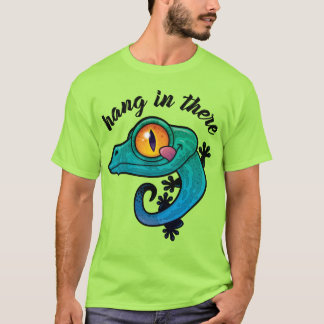 T-shirt Accrochez-Vous Là Gecko Coloré