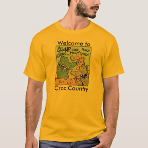 T-shirt Accueil à la bande dessinée de crocodile de pays