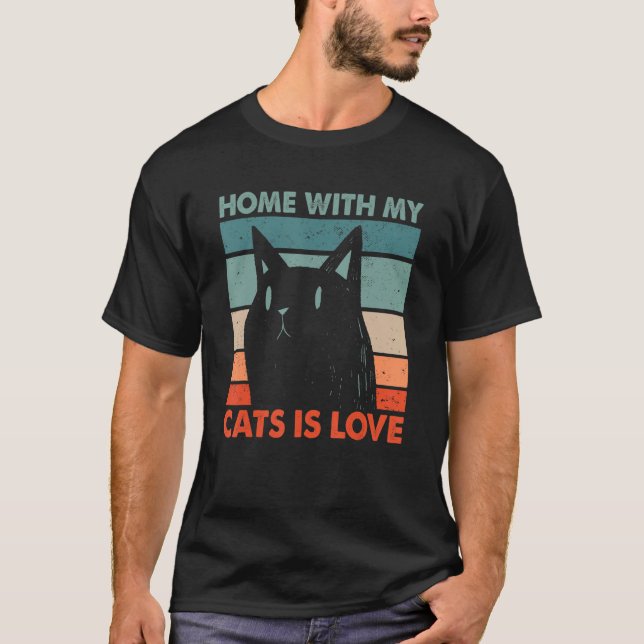 T-shirt Accueil avec My Cats Is Love Chat Chat Maman Kitte (Devant)