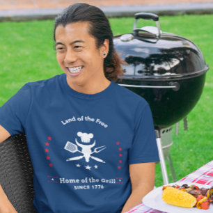 T-shirt Accueil du Grill - Chemise Patriotique BBQ T