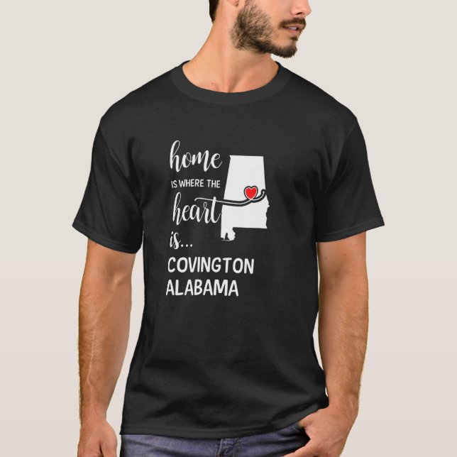 T-shirt Accueil Est Là Où Le Coeur Est Covington Comté Ala (Devant)