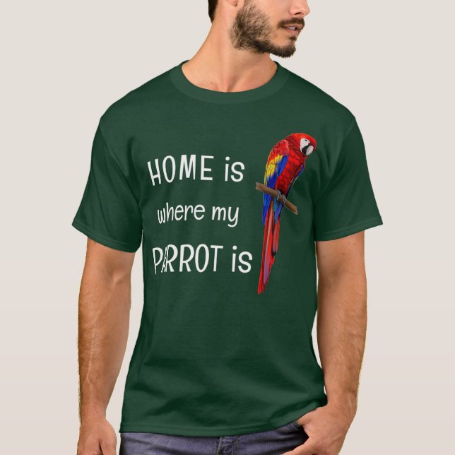 T-shirt Accueil est là où mon perroquet est D010-0984A (Devant)