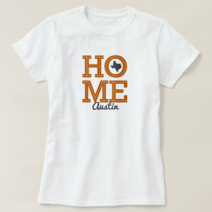 T-shirt ACCUEIL - Lettres en gras & Forme texane Brûlé Ora