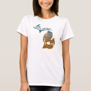 T-shirt Accueil Michigan Lake Plein Silhouette Heart