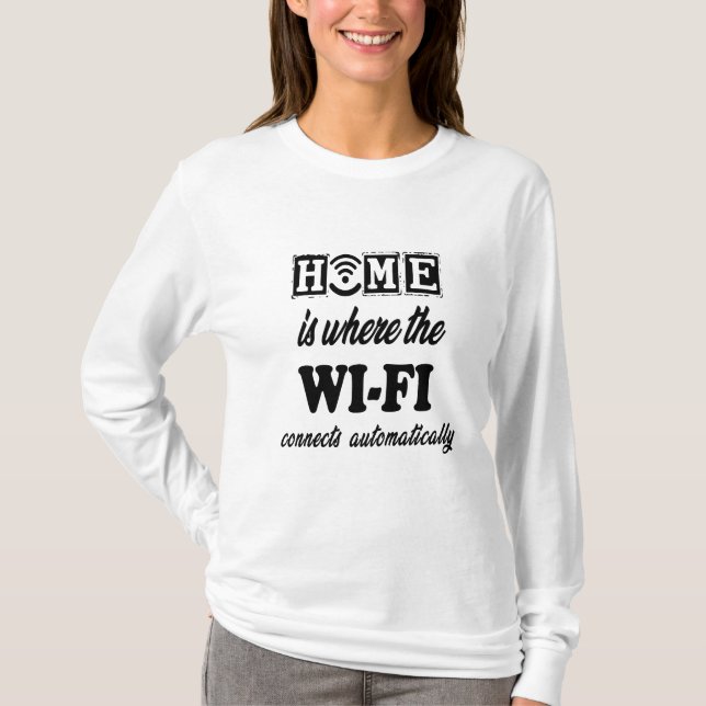 T-shirt Accueil où le Wi-Fi se connecte automatiquement (Devant)