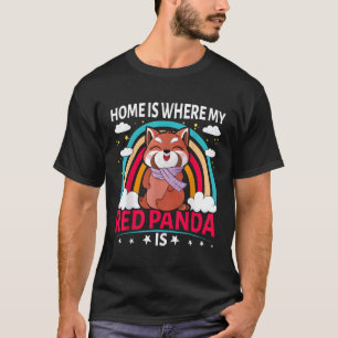 T-shirt Accueil Où Mon Panda Rouge Est Kawaii Panda Rouge