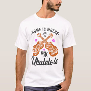 T-shirt Accueil Où Mon Ukulele Est Joueur Hawaïen