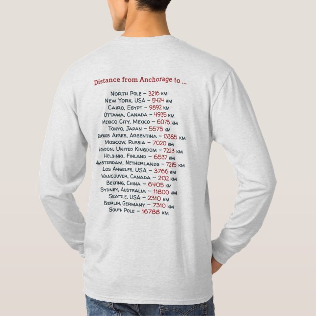 T-shirt Accueil vers l'Alaska. Anchorage - logo de couleur (Dos)