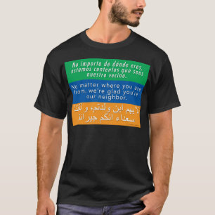 T-shirt Accueillez vos voisins - anglais-arabe espagnol