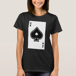 T-shirt Ace De Spade Poker Jeux De Carte Jouer Cartes Noir