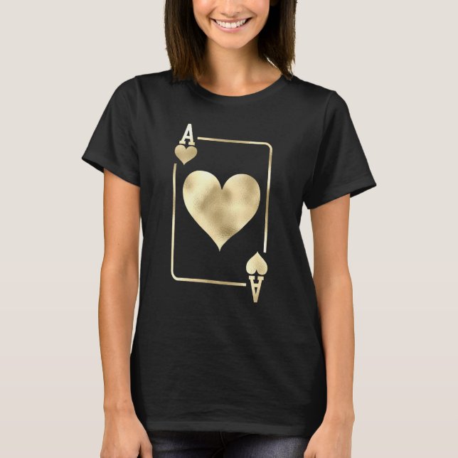 T-shirt Ace Des Coeurs Glam Jeu Carte Halloween Costume (Devant)