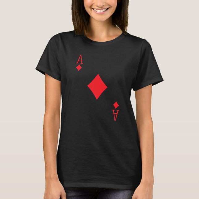 T-shirt Ace Diamonds Poker Texas Hold Em Deck Cartes Jouer (Devant)
