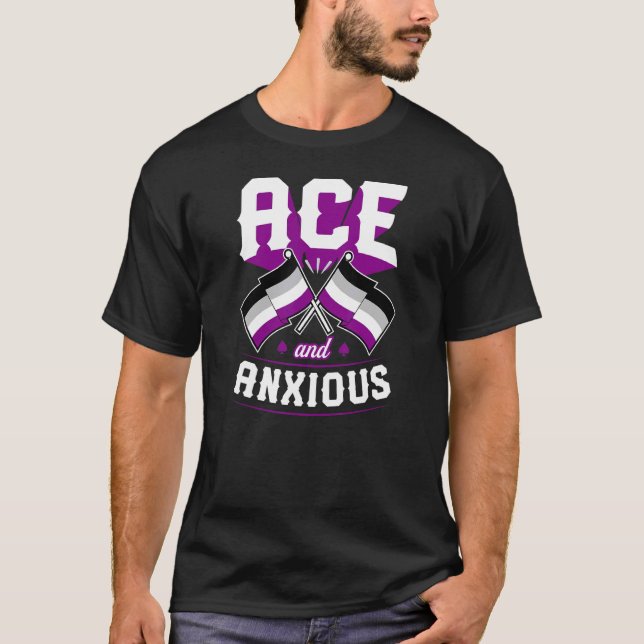 T-shirt Ace Et Anxieux Maigre Asexuel Fierté Drapeau Ace A (Devant)