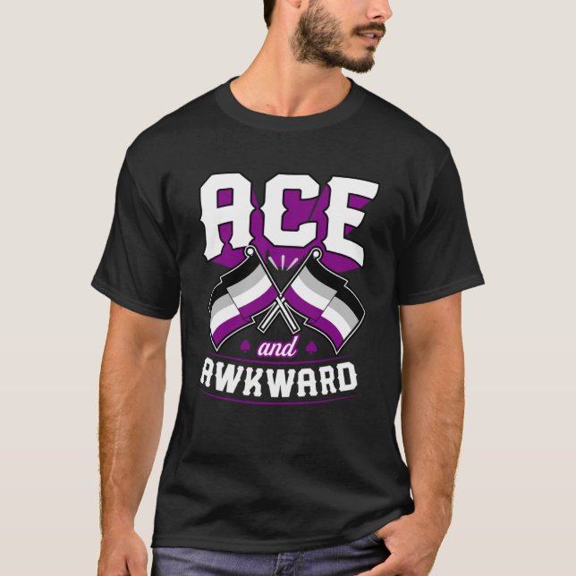 T-shirt Ace Et Awkward Mignonne Aexuel Pride Drapeau Ace A (Devant)