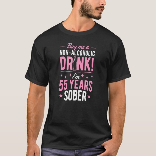 T-shirt Achetez-moi Une boisson non alcoolisée Je suis 55  (Devant)