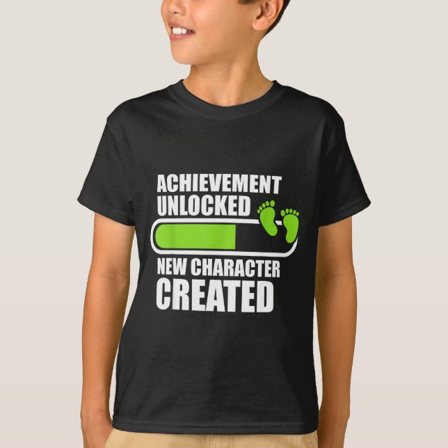 T-shirt Achievement Unlocked New Character D Funny Pregnan (Devant)