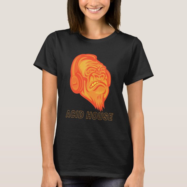 T-shirt Acid House Gorilla Edm Music Festival Rave Dubstep (Devant)