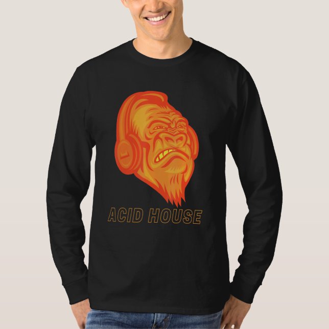T-shirt Acid House Gorilla Edm Music Festival Rave Dubstep (Devant)