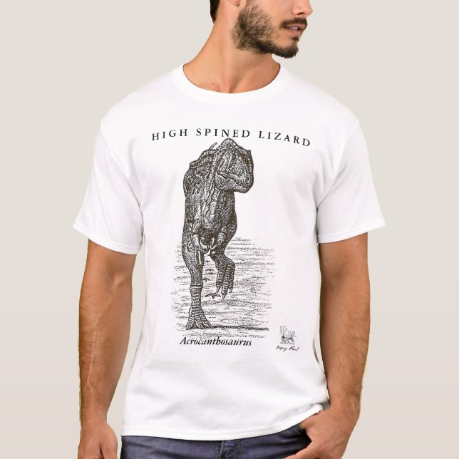 T-shirt Acrocanthosaurus Gregory Paul de chemise de (Devant)