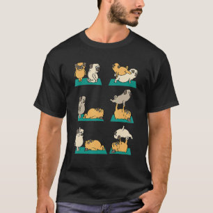 T-shirt Acroyoga avec chien Pug