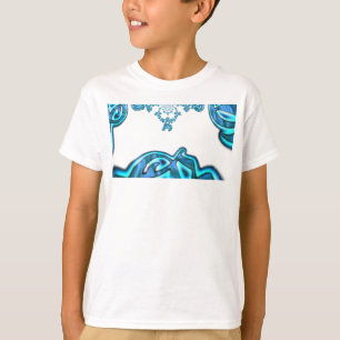 T-shirt Action Cyan Turquoise Graffiti Abstrait Imprimer