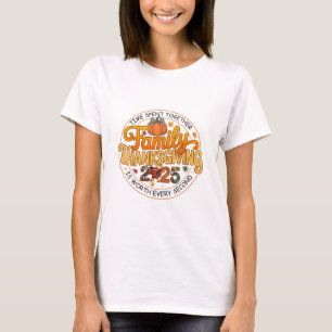 T-shirt Action de grâce de famille 2025 Femmes Hommes Ki