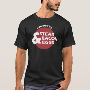 T-shirt Actionné par le bifteck, le lard et les oeufs -