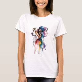 T-shirt Acuarela Canina Border Collie - Femenina