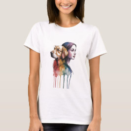 T-shirt Acuarela Canina Golden Retriever- Femenina