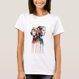 T-shirt Acuarela Canina Labrador Retriever - Femenina