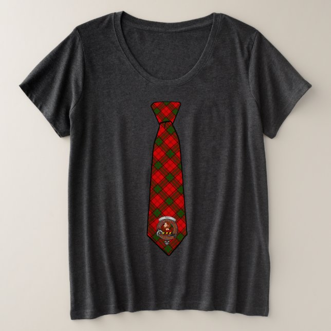 T-shirt Adair Tartan Necktie avec Badge Plus Taill (Design devant)