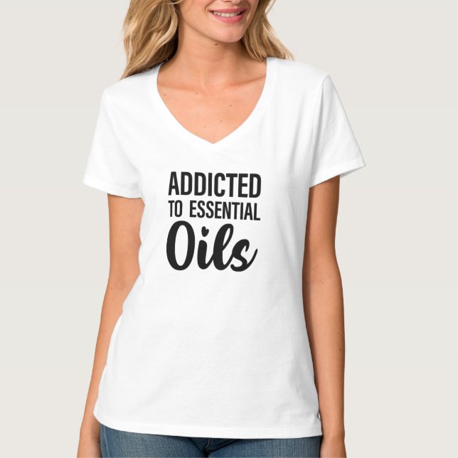 T-shirt Addicité aux huiles essentielles Jeune vie (Devant)