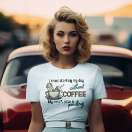 T-shirt Addict de café pour fille en attente