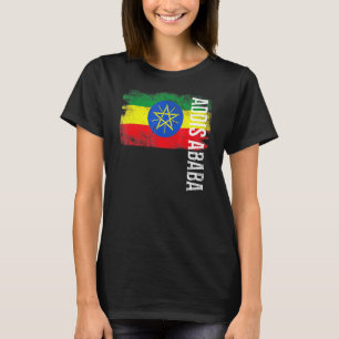 T-shirt Addis-Abeba Éthiopie Drapeau Pour Hommes Ethiopien