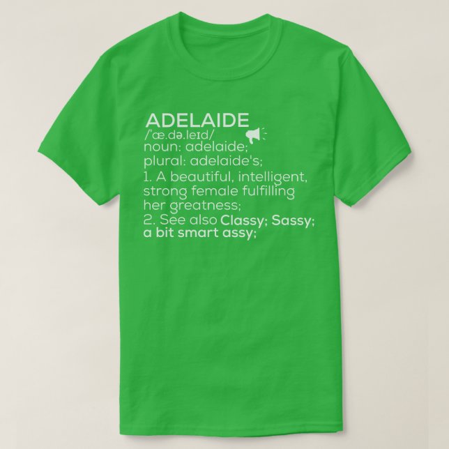 T-shirt Adélaïde Nom Adélaïde Définition Adélaïde Femme (Design devant)