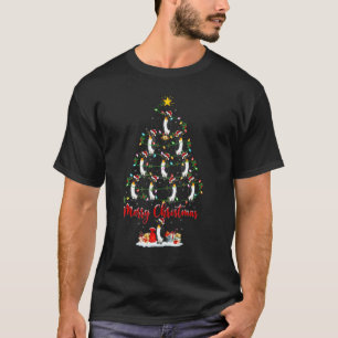 T-shirt Adelie Penguin Xmas Lights Penguin Arbre de Noël