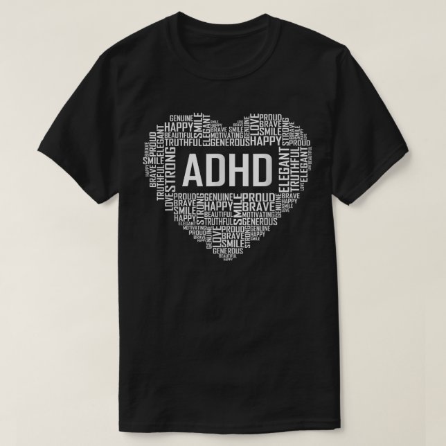 T-shirt ADHD Heart Support Gift Proud ADHD Gifts  (Design devant)