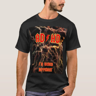 T-shirt ADHD T Shirt Funny AC/DC Style Heavy Metal