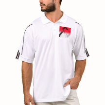 ADIDAS ROUGE, NOIR ET BLANC CHEMISE ABSTRAITE DE G