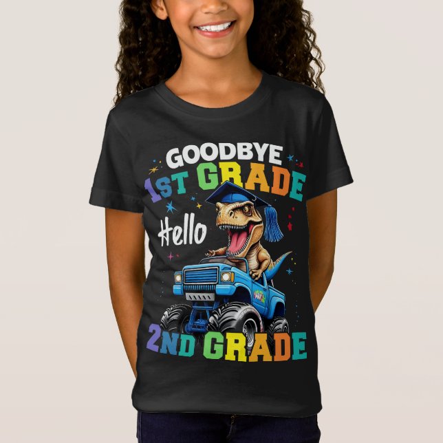 T-Shirt Adieu 1er grade T Rex Monster Truck (Devant)