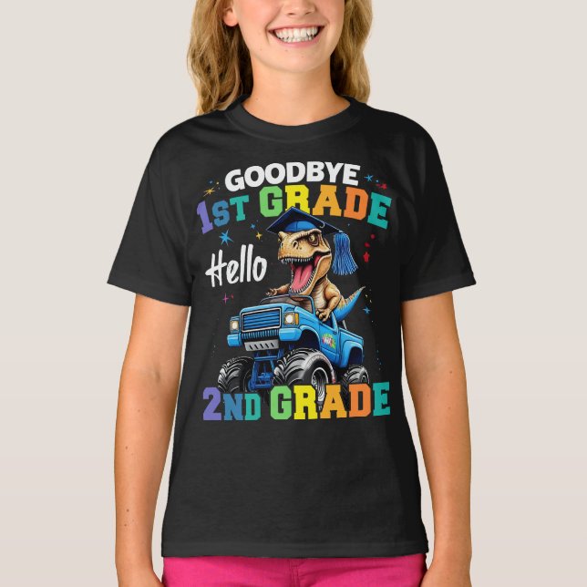 T-shirt Adieu 1er grade T Rex Monster Truck (Devant)